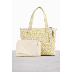 NWT BEIS x Elsa Hosk Quilted Tote Diaper Bag in Garden Party Yellow Flowers